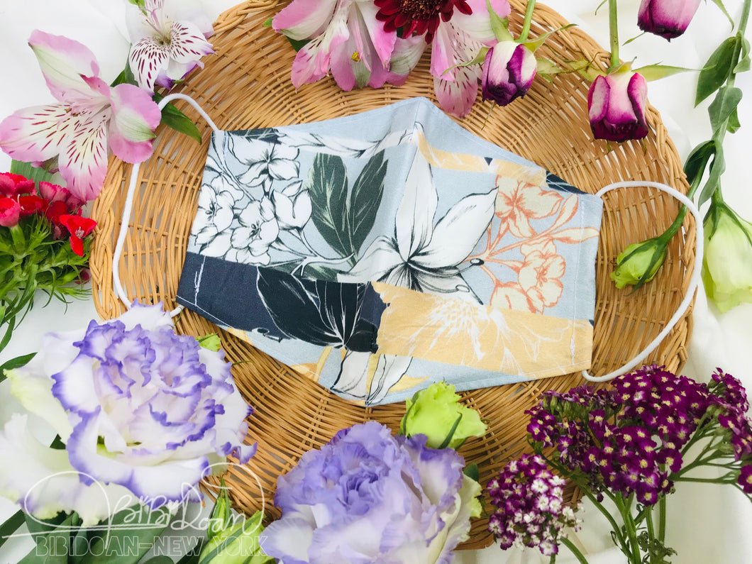 Light Blue Love Of Rebellion Floral Mask